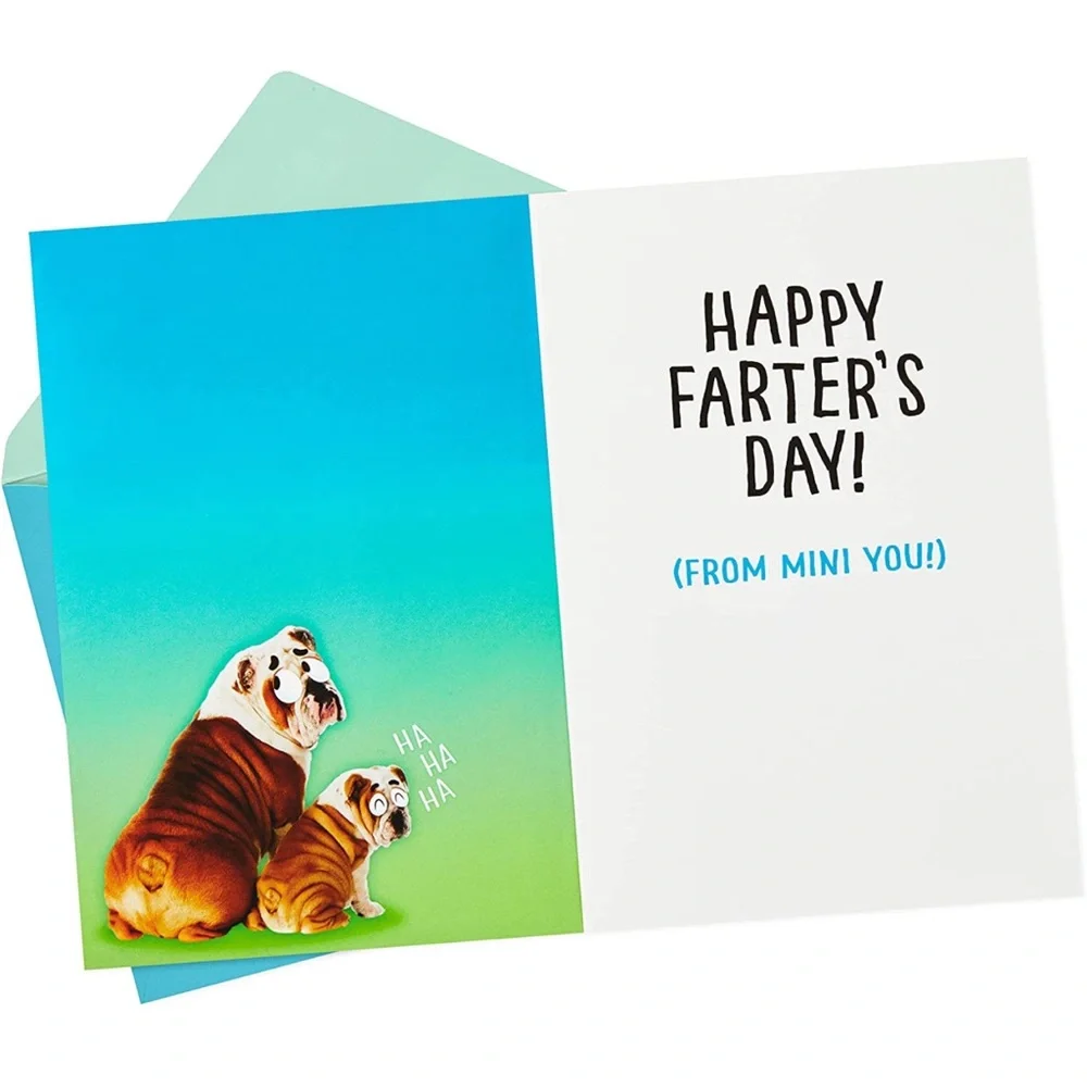 Hallmark Funny Fathers Day Card for Dad with Sound & Motion (Farting Bulldogs)